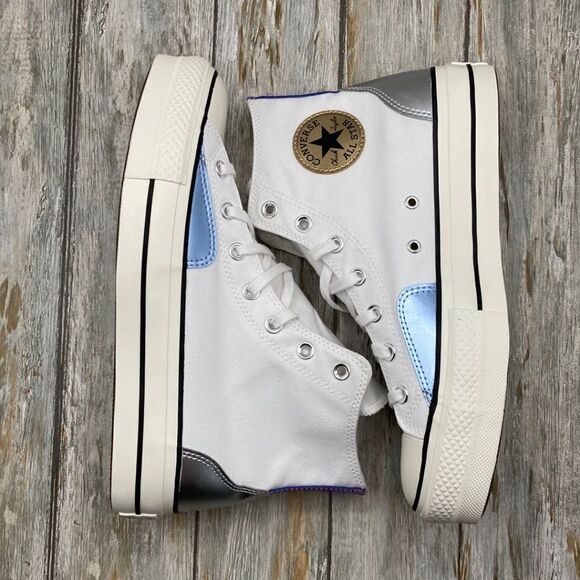 Converse Converse All Star Lift Platform Chrome Sneaker Shoes size 10 - Picture 1 of 15